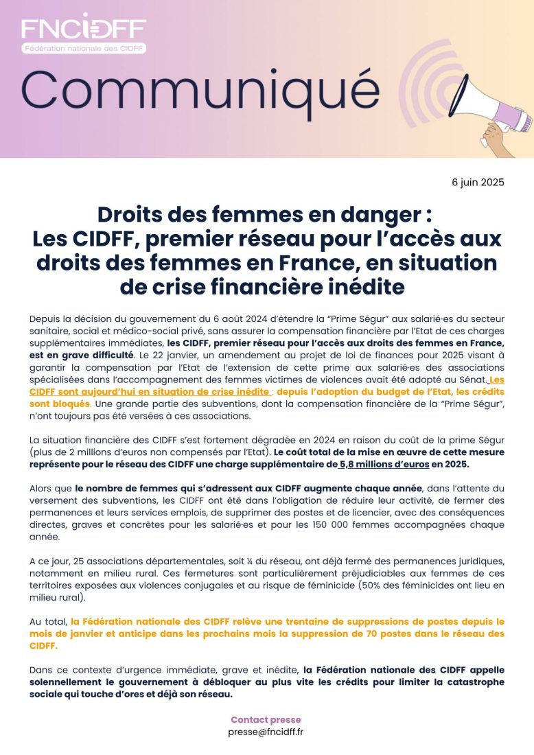 Droits des femmes en danger